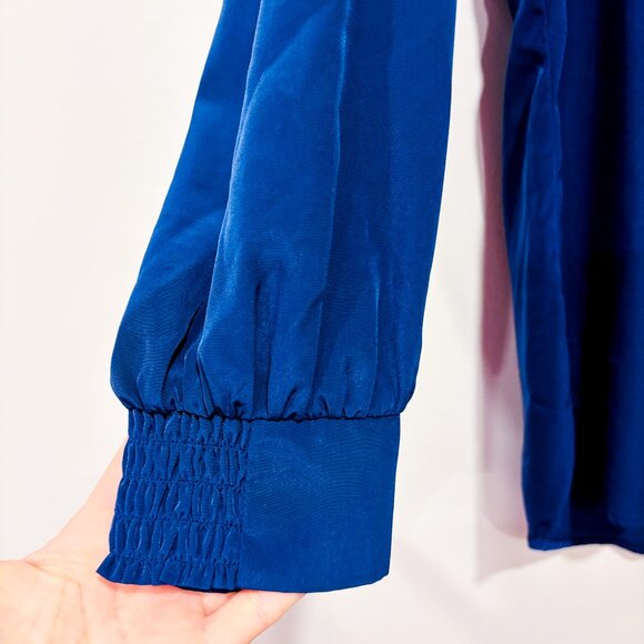 STYLE & CO. Blue Flowing Long Sleeve Blouse | Casual Chic Top | Medium * - Picture 4 of 7